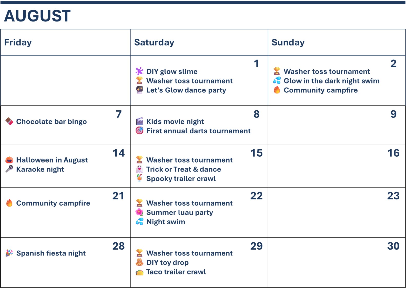 August events